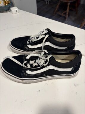 Vans Black and White Old Skool Low Top Sneakers